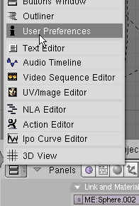 Type de fenêtre "User preferences"