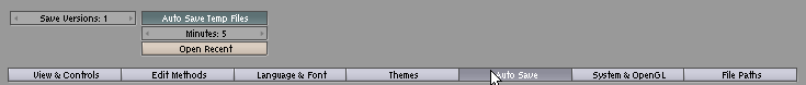 Section "Auto-save" de la configuration