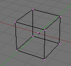 Cube, mode édition, sommets non sélectionnés