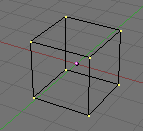 Cube, mode édition, sommets non sélectionnés
